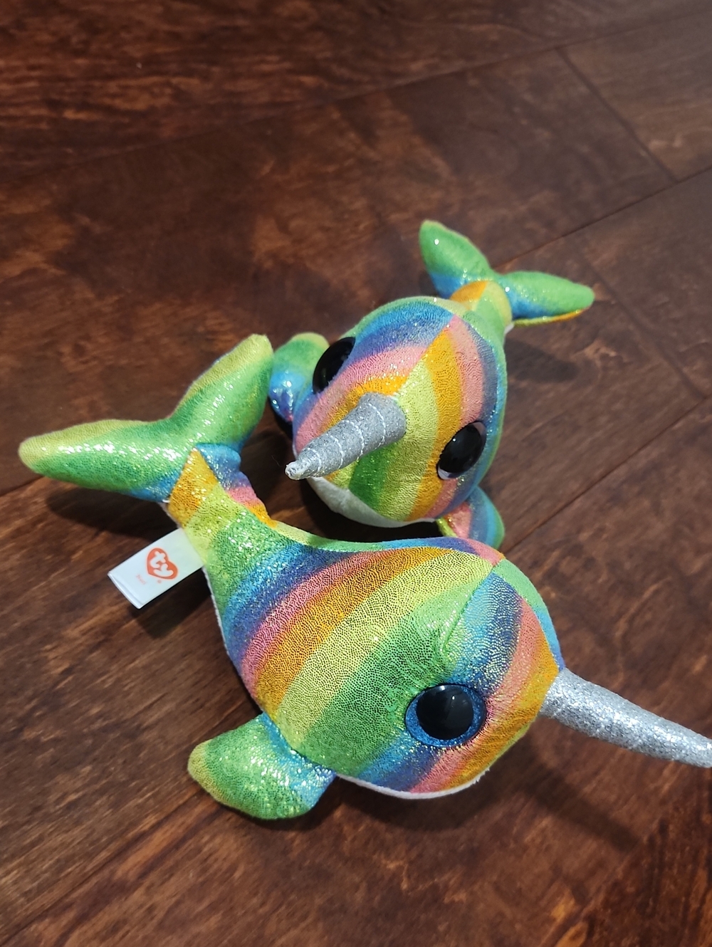 2 TY Nori Narwhal Plush Toys